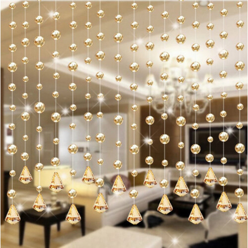 Crystal beaded curtain for living room door divider 1 panel