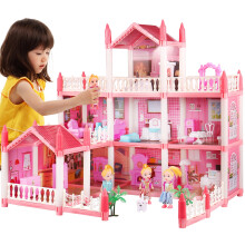 3-Story Pink Dollhouse for Girls Ages 4-6 with Lights and