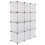 12-Cube Shelf Bookcase with Doors White Black 42.5" x 14.1" 4