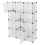 12-Cube Shelf Bookcase with Doors White Black 42.5" x 14.1" 5