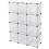 12-Cube Shelf Bookcase with Doors White Black 42.5" x 14.1" 2