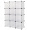 12-Cube Shelf Bookcase with Doors White Black 42.5" x 14.1" 3