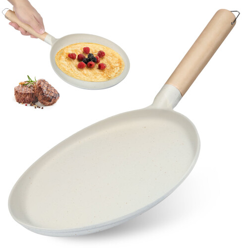 Nonstick Crepe Pan with Wood Handle 9.2 Inch