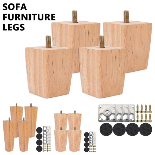 Miuline solid wood sofa legs square walnut 4 pcs