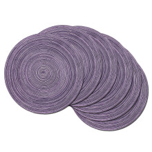 Miyuadkai round woven placemats set of 6 purple