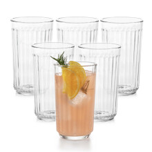 Set de 6 verres à whisky Libbey à panneaux, 17 Oz, en verre à champagne, lave-vaisselle