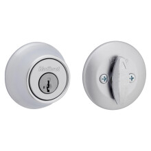 Kwikset 660 Türschloss, Satin-Chrom Rund außen, Schlüssel für Eingangsbereich, Pick Resistant SmartKey, Einfachzylinder