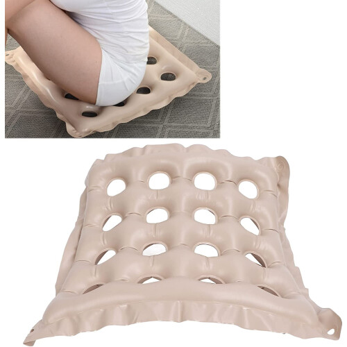 Butt Pressure Relief Cushion with Inflatable Pump Beige