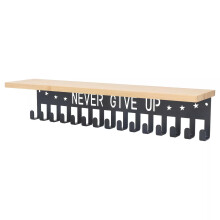 Metal Award Display Shelf Bamboo Wall-Mounted Trophy Shelf