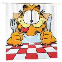 Garfield-filmen bruseforhæng, vandtæt polyesterstof dekorativt badeværelsesbadeforhæng en størrelse