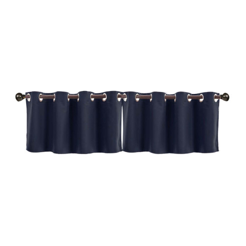 Navy thermal insulated valance curtains 29x14 in 1 panel