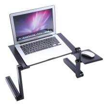 Adjustable Aluminum Laptop Stand with 2 Edge Stoppers Black