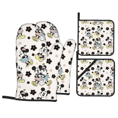 Mickey Mouse oven mitts and potholders set 4 pcs