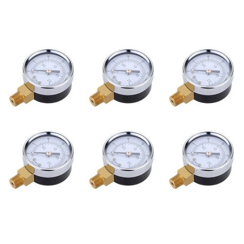 Pressure Gauge 0-30 PSI 0-2 Bar Mini Dial Black