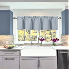 Blackout thermal insulated slate valance curtain 54 in x 18