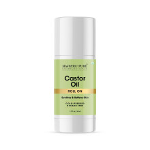 Majestic Pure Bio Castorolie Roll-On 1.7 Fl oz - Gemakkelijk te gebruiken voor Huid, Haar, Wimpers en Wenkbrauwen