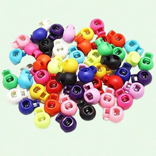 Drawstring Cord Stoppers Plastic Round 100pcs
