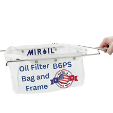 MirOil B6PS Frittierfilterbeutel & Rahmen-Set, Verlängert die Lebensdauer von Öl, Für heißes & kaltes Öl, Filtert bis 70 lb.