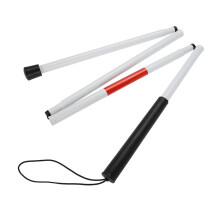 Foldable aluminum reflective cane for blind users