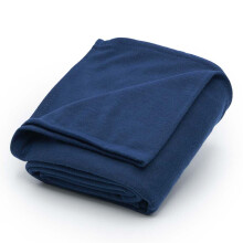 Brookstone Reise-Decke - 2 in 1 Weiche Fleece-Decke mit Tragetasche - Kompakte Reise-Decke für Auto und Flugzeug, Größe Einheitsgröße, Blau