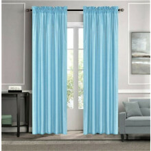 Light Blue Voile Curtains 2 Piece 54x63 Rod Pocket