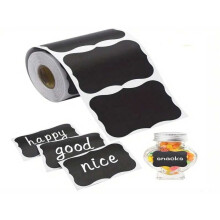 Étiquettes autocollantes imperméables noires LEEYNEER pour garde-manger, 1 rouleau