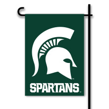 BSI PRODUCTS, INC. - Michigan State Spartans 2-seitige Gartenfahne - Inklusive Kunststoffstange mit Saugnäpfen - MSU Fußballstolz