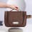 RXIRUCGD Makeup Bag Brown Large Capacity Portable 1