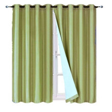 Adam blackout faux silk curtains 2 panels 37x84 inch sage