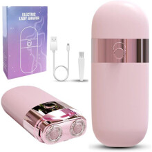 Draagbare en pijnloze elektrische epilator voor vrouwen, voor gezicht, kin, bovenlip en armen (roze)