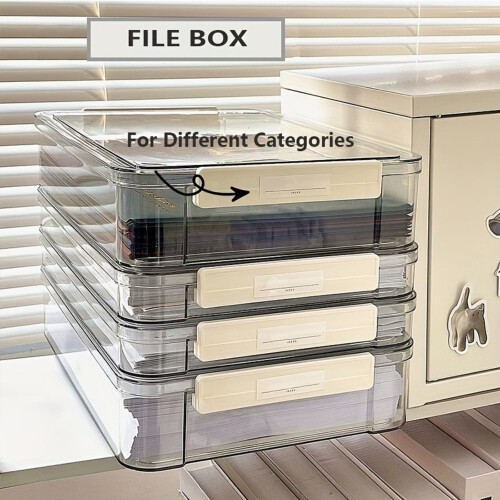 A4 Paper Organizer Transparent PET File Box 1pc 2