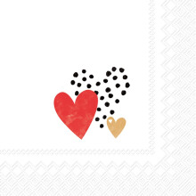 Serviettes Cocktail 3-Ply Célébrez l'Amour de la Maison, Or/Rouge, 20 unités