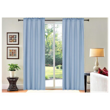 Light Blue Blackout Curtains Rod Pocket 37x95 in