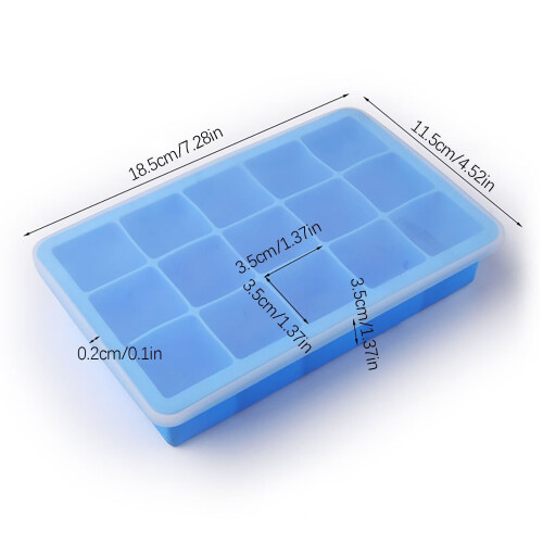 Ice Maker Tray with Lid 15-Cube Ice Storage Container 1