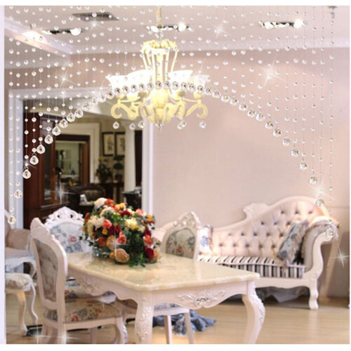 Crystal beaded curtain for living room door divider 1 panel