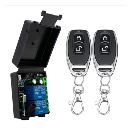 2X 433Mhz Wireless Remote Control  AC 85-256V Relay 2 Channels Receiver Module for Garage Doors, Curtains 1