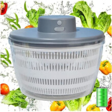 Elektrische Salatschleuder – AJW – 4 l – USB-aufladbar – Schüssel aus lebensmittelechtem ABS/PP