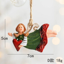 Metalen engeltjesornamenten, beschilderd, 10 cm, set van 6