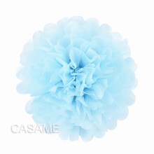 Paper pompoms for wedding and party decor light blue 10 inch