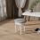 Vanity Stool with Cushioned Round Seat, White 6