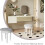 Vanity Stool with Cushioned Round Seat, White 7