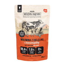 WIEJSKA ZAGRODA Beef with veal and catnip - wet food for cats - 100g