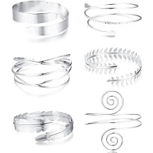 Gold Arm Cuff Bracelets for Women Adjustable Leaf Design
