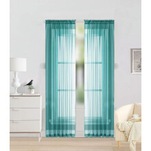 Teal Blue Sheer Voile Curtains 2 pcs 55"W x 84"L