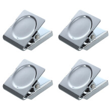 Zilverkleurige magnetische koelkastclip (4 stuks)