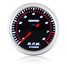 Car Tachometer 52mm 0-8000 RPM 12V White LED