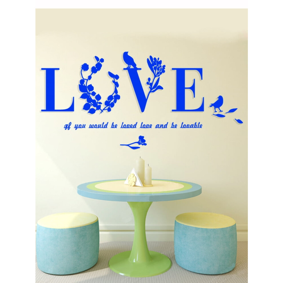 Love Letter 3D Acrylic Mirror Decal Heart Shape 27.5 X 13.3 9314556894411