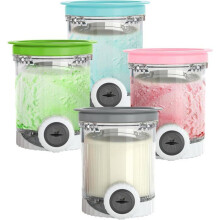 Set van 4 compatibele ijsbakjes voor Ninja NC700 NC701 - Pint bakjes voor Ninja Creami Swirl met deksel - BPA-vrij
