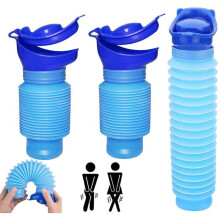 Opvouwbaar urinoir - 2 stuks 750 ml opvouwbaar urinoir - Draagbaar mobiel toilet voor mannen en vrouwen - Etiket voor noodurinoir