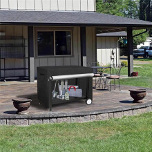 Outdoor Prep Table Cover with Split Zipper, Waterproof Stainless Steel Prep & Work Table Cover for Patio Table